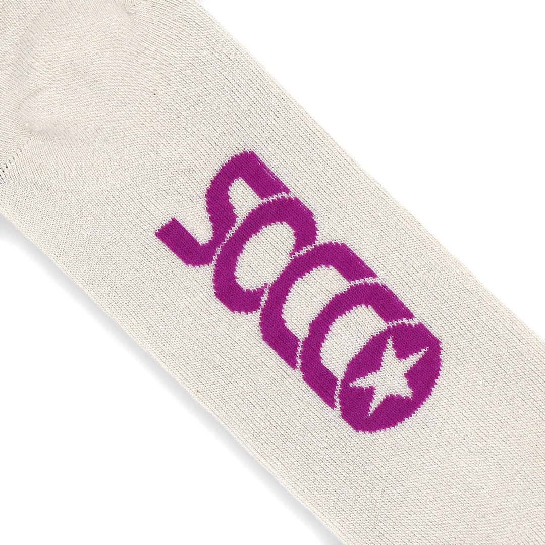 Adult L/XL Berry & Light Blue Striped Socks