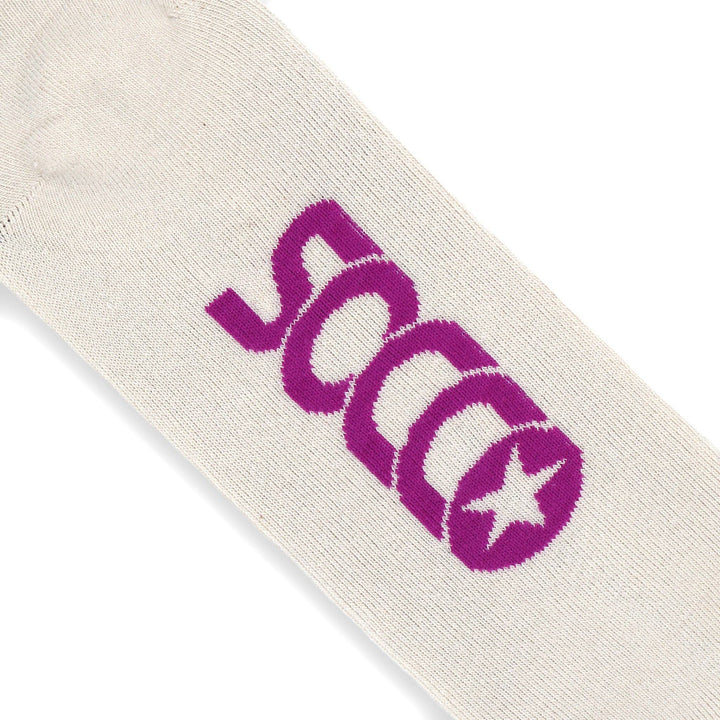 Adult L/XL Berry & Light Blue Striped Socks