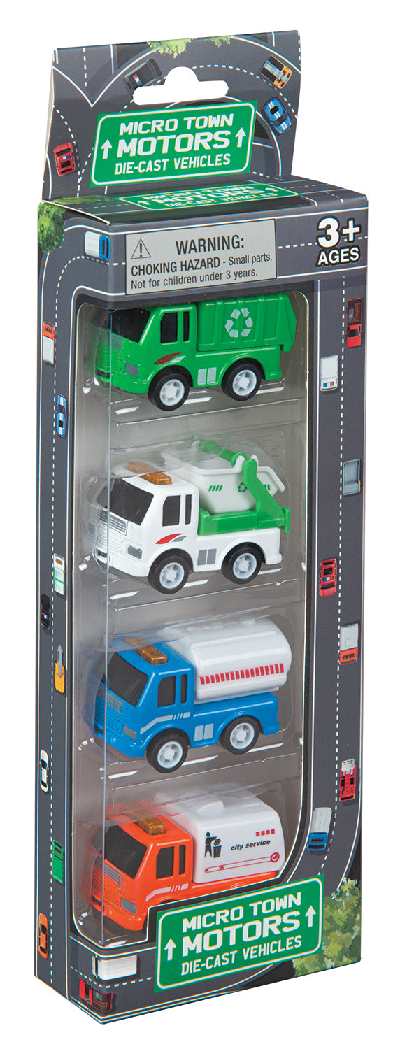 4-Pack 2" Die Cast City Trucks