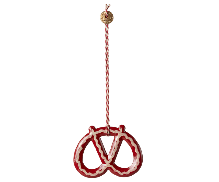 Pretzel Metal Ornament - Stripe