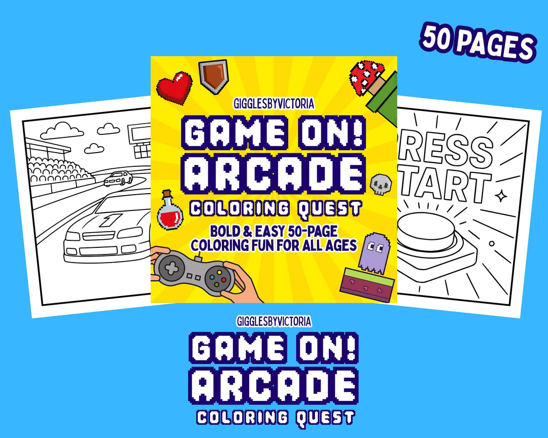 Game On Arcade: A Retro Gaming Coloring Adventure!