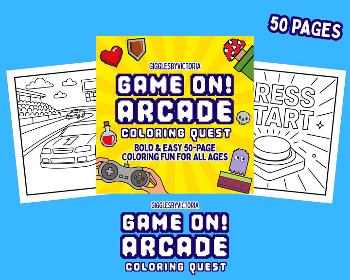 Game On Arcade: A Retro Gaming Coloring Adventure!