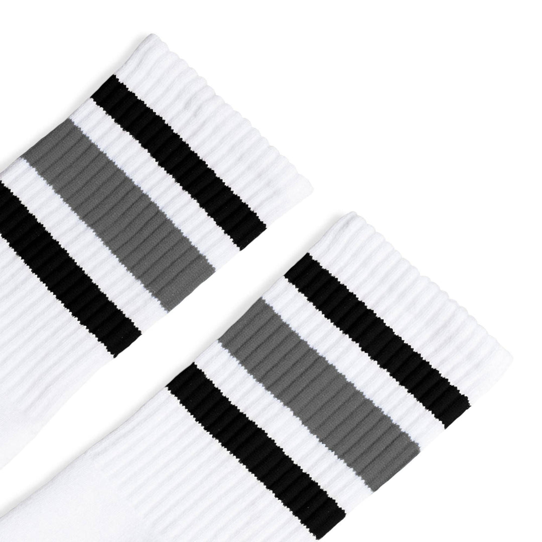 Adult L/XL Black and Grey Striped Socks