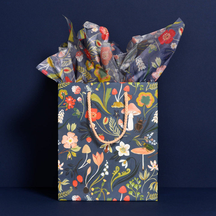 Forest Blue tissue paper: 5 Sheets