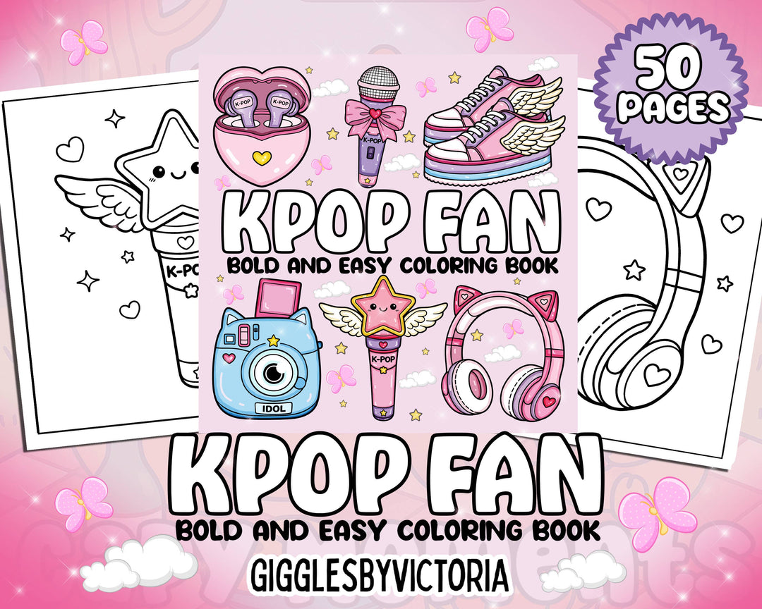 K-Pop Fan Bold and Easy Coloring Book