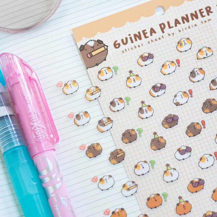 Sticker sheet (transparent) - Guinea pig planner