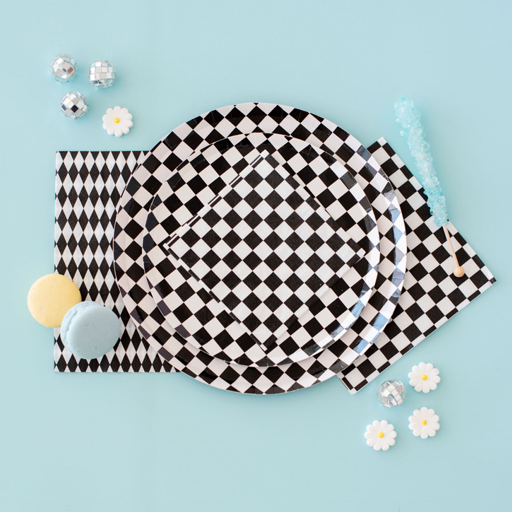 Check Cocktail Napkins - 20 Pk Purple Posse