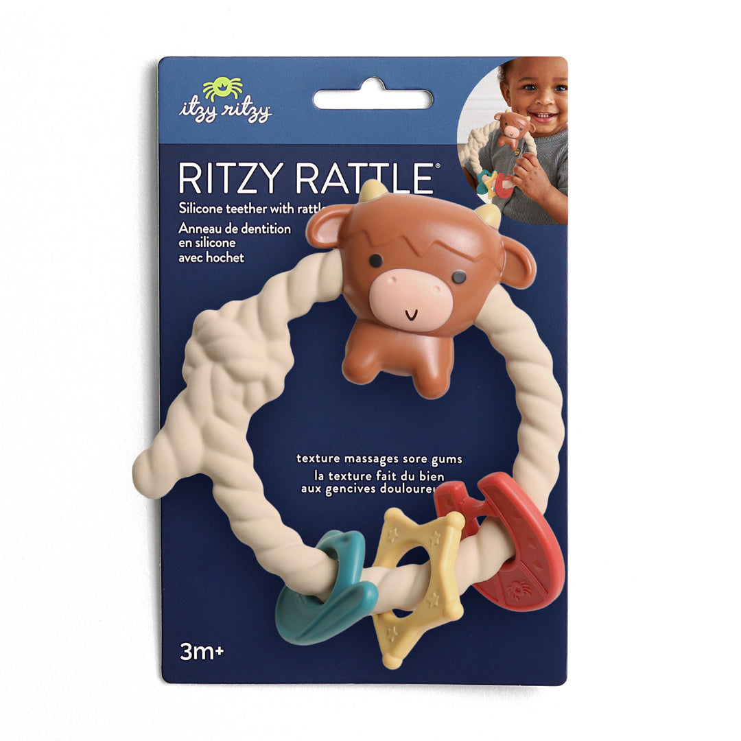 Silicone Teether Rattles: Highland Cow
