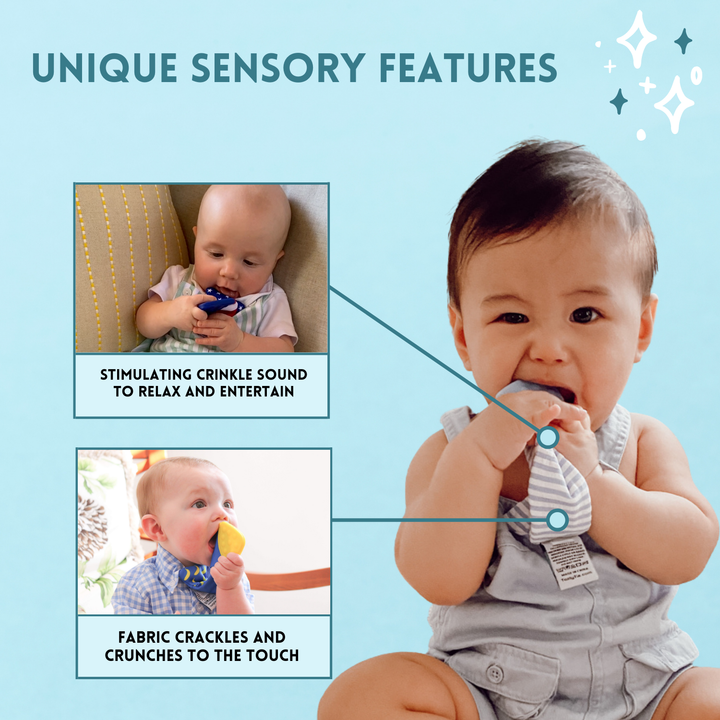 Elephant Teething Tie Crinkle Toy