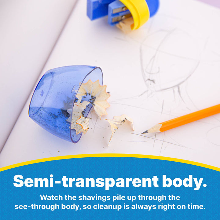 Triple Hole Pencil Sharpener w/ Receptacle, Standard Jumbo
