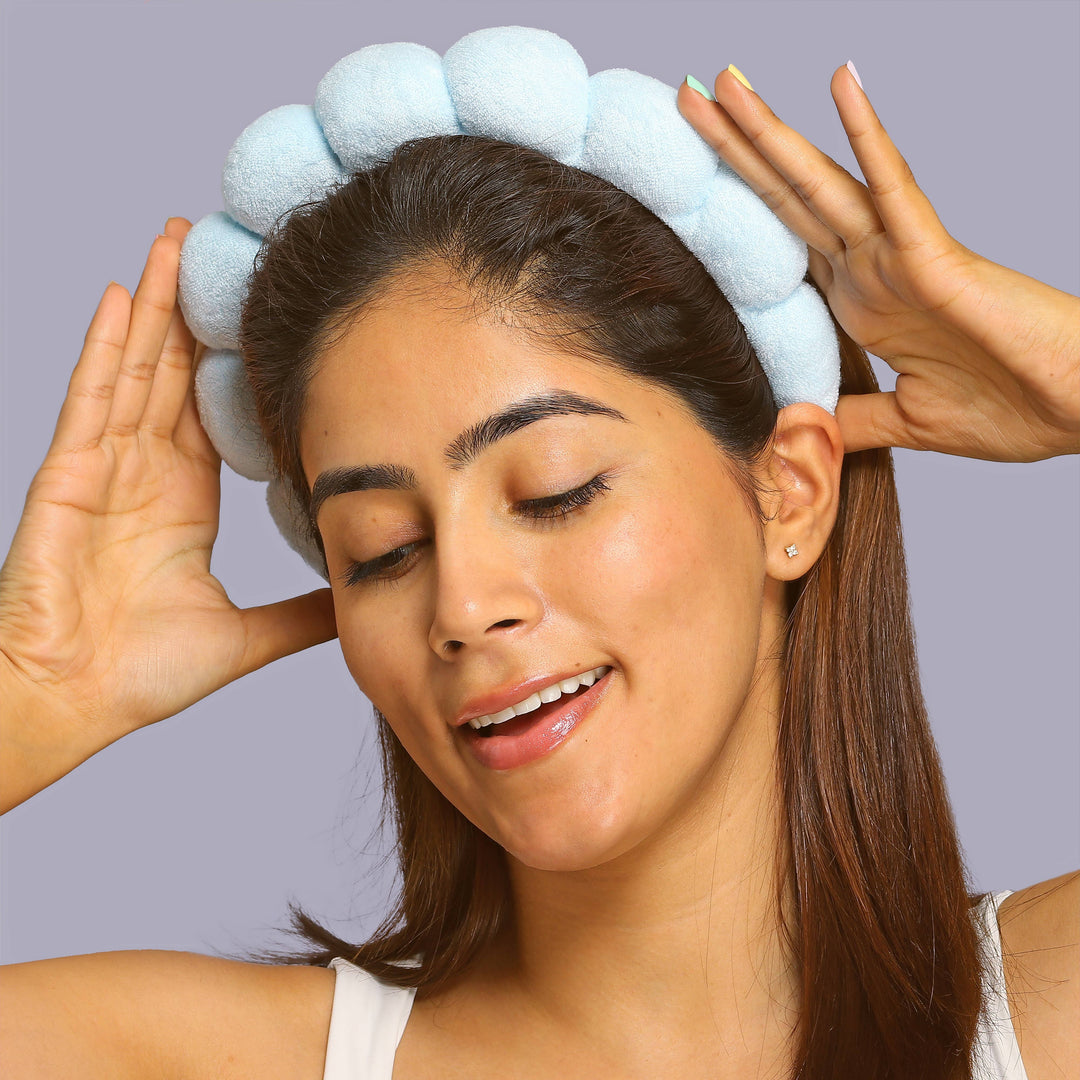 Bubble Skincare Headband: Blue