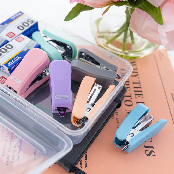 Mini Pastel Stapler, Standard 26/6, with 500 Staples