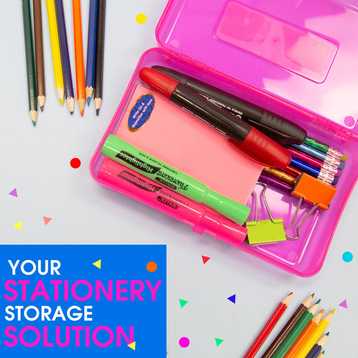 Bright Color Multipurpose Pencil Box, Stackable