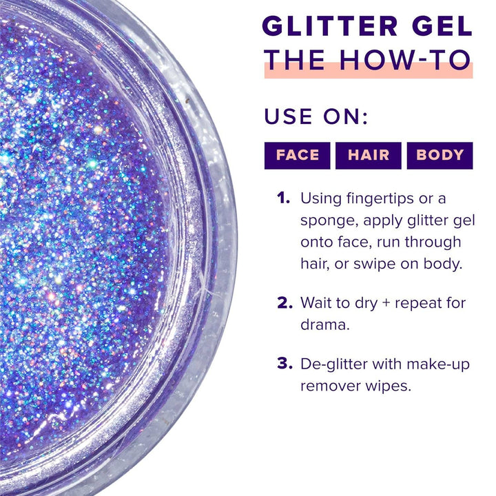 Ultraviolet Purple Glitter Gel