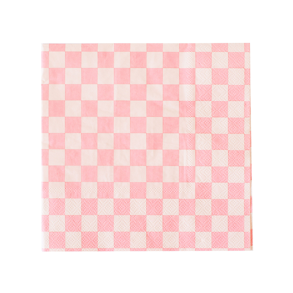 Check Cocktail Napkins - 20 Pk Purple Posse