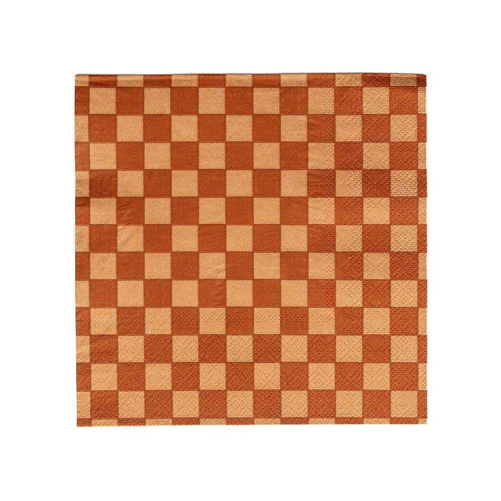 Check Cocktail Napkins - 20 Pk Purple Posse