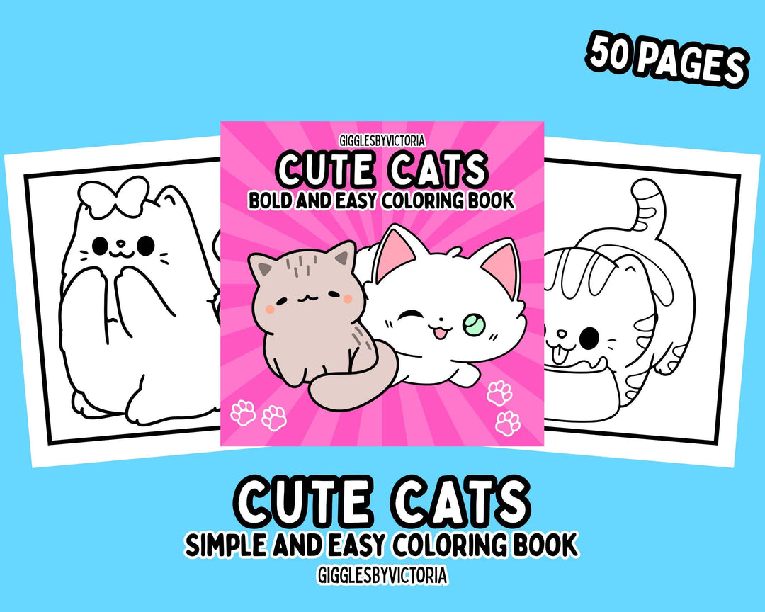 Cute Cats Bold and Easy Coloring Book