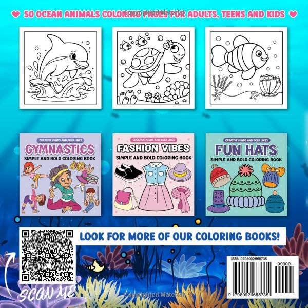Under The Sea Simple and Bold Coloring Book
