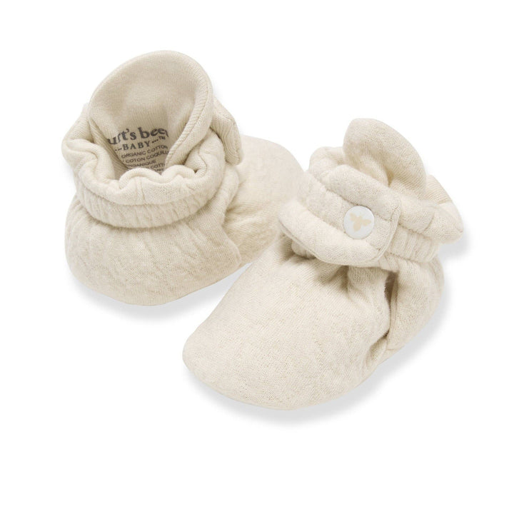 Organic Cotton Quilted Bee Baby Booties - Oa