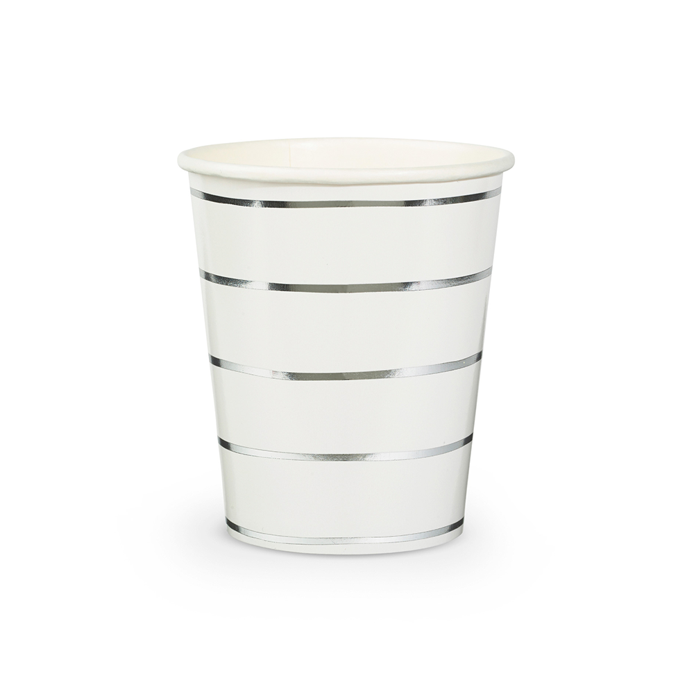 Frenchie Metallic Striped 9oz Cups Gold