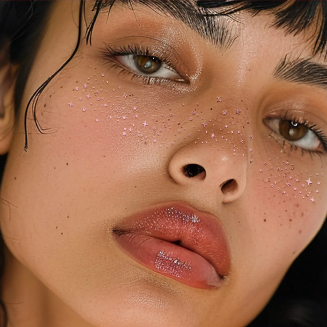 Rose Gold Stardust Speckles Makeup Patches: 6