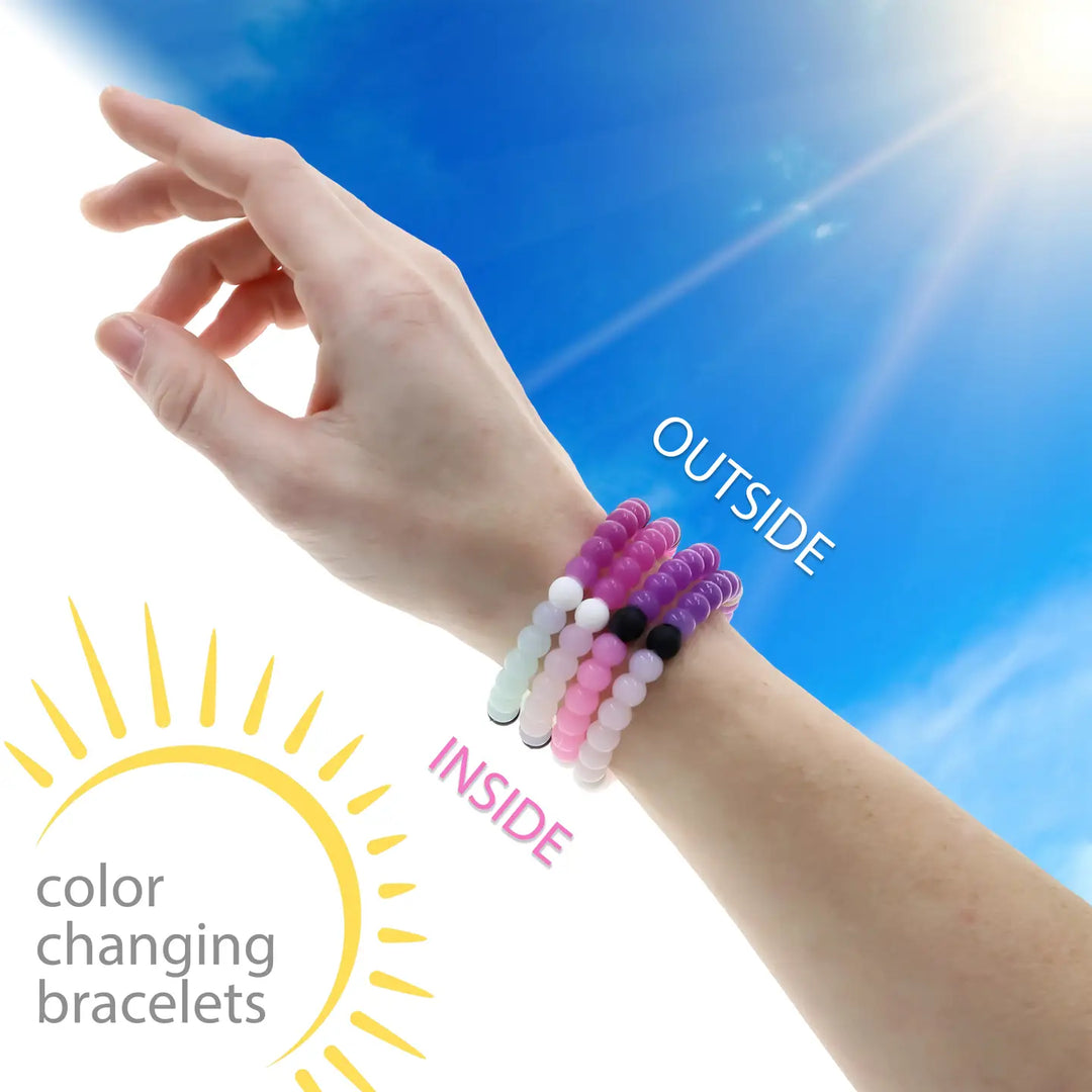 Solar Reactive Silicone Bubble Bracelets
