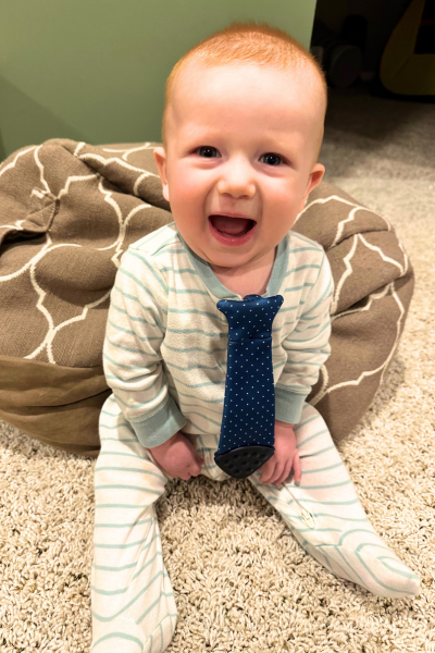 Polka Dot Teething Tie Crinkle Toy