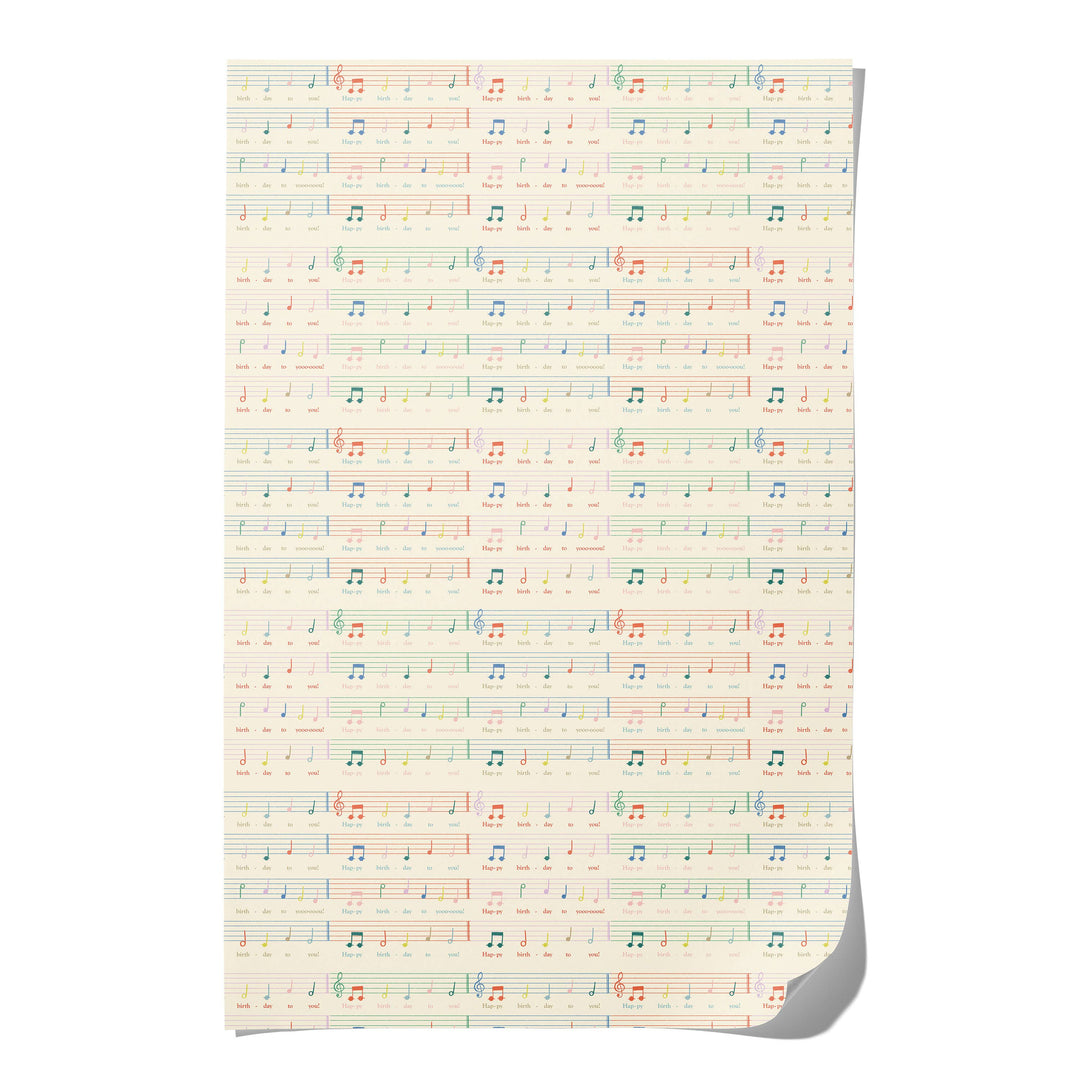 Birthday Song birthday wrapping paper: Flat sheets
