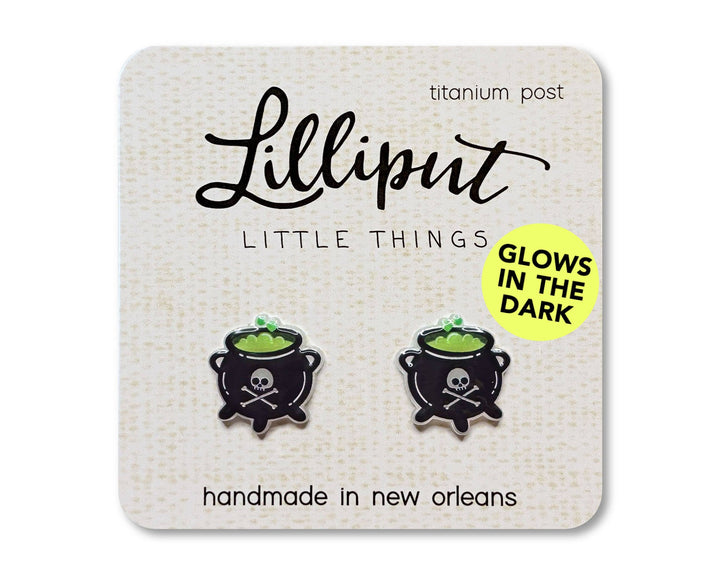 Cauldron Earrings - GLOW IN THE DARK