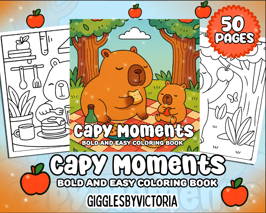 Capy Moments Bold and Easy Coloring Book