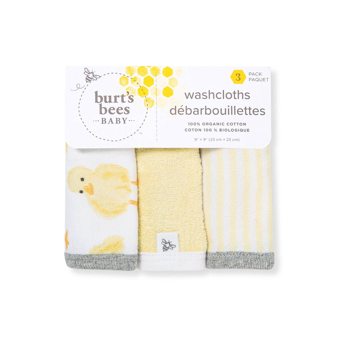 Little Ducks Organic Cotton Washcloths 3 Pack: Double Cream / One Size