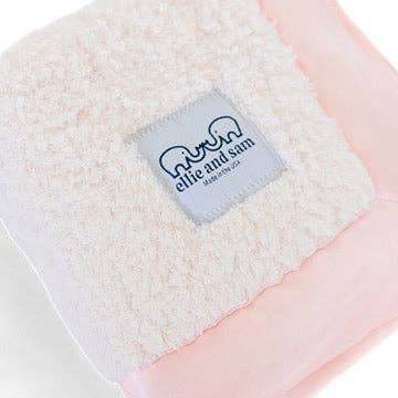 Pink Baby Lovey with Satin Trim in Chenille