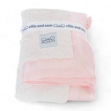 Pink Luxury Baby Blanket with Satin Trim in Luxe
