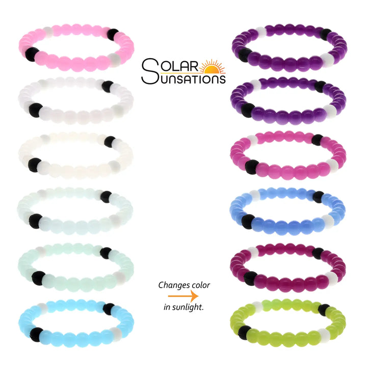 Solar Reactive Silicone Bubble Bracelets