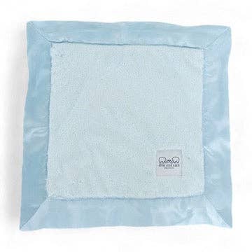 Blue Luxury Baby Lovey with Satin Trim in Luxe