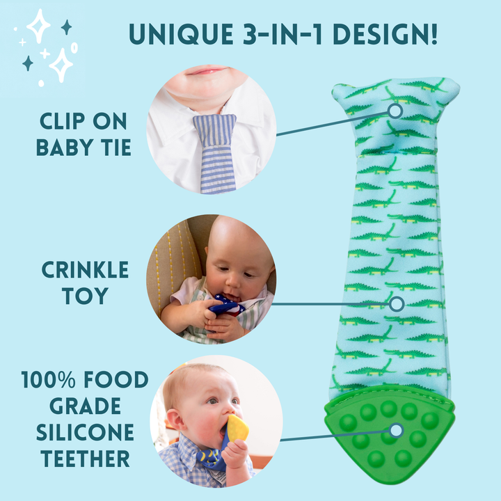 Elephant Teething Tie Crinkle Toy