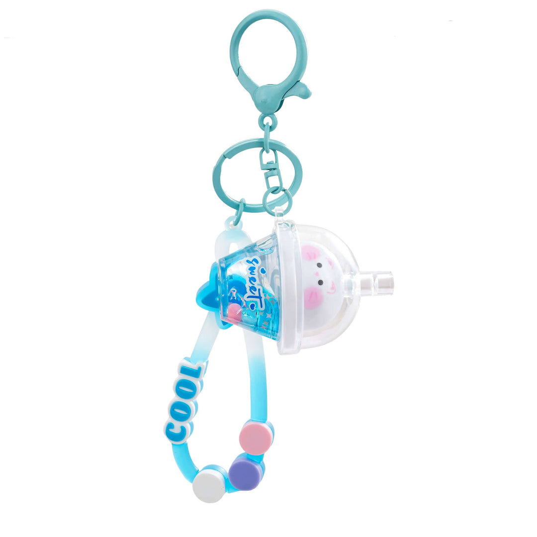 Blue Boba Liquid Effect Sensory Keychain