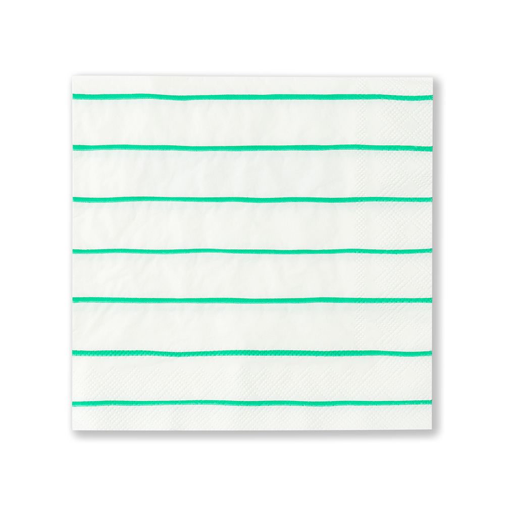 Striped Petite Napkins - 16 Pk. Mint