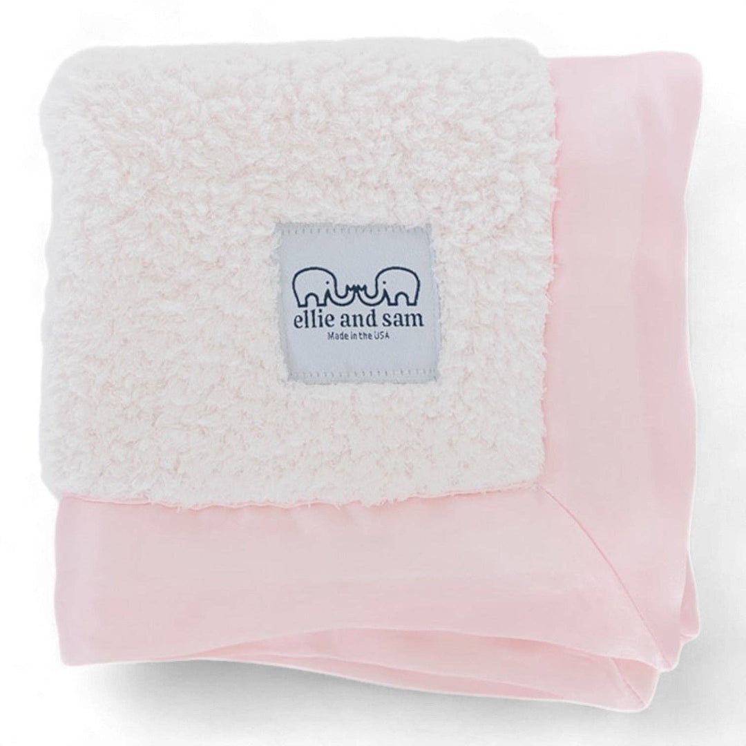 Pink Baby Lovey with Satin Trim in Chenille