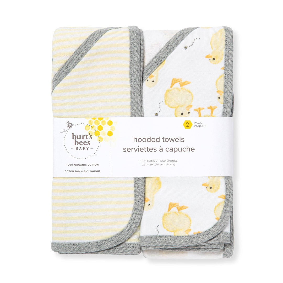 Little Ducks Organic Cotton Hooded Towels 2 Pack: Double Cream / One Size