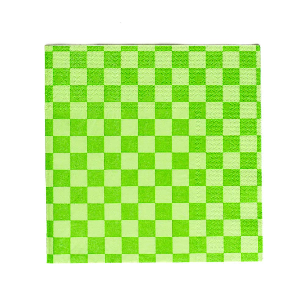 Check Cocktail Napkins - 20 Pk Purple Posse