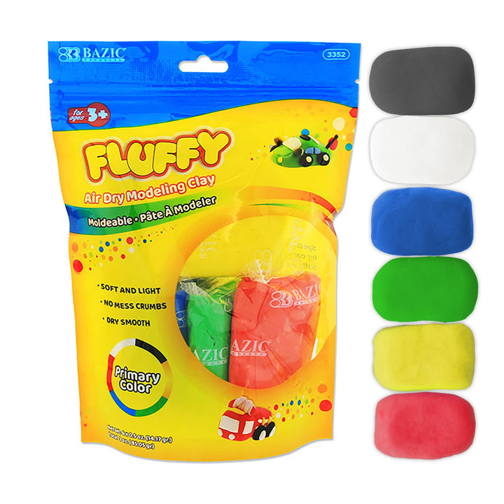 Primary Color Air Dry Modeling Clay, 6 Colors, 0.5 Oz