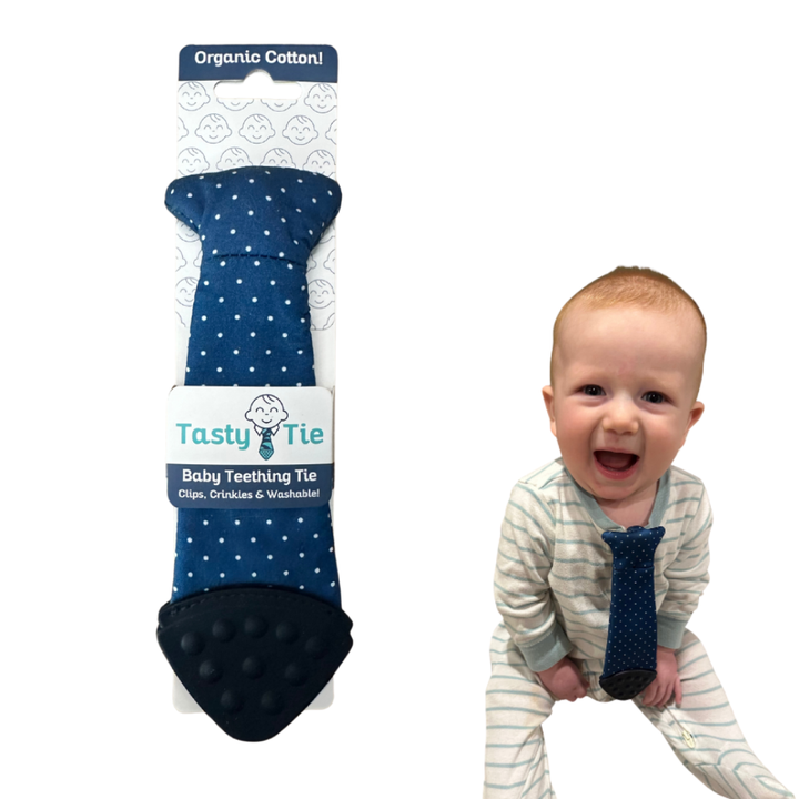 Polka Dot Teething Tie Crinkle Toy
