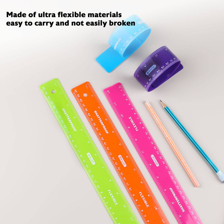 12 In Shatterproof Flexible Ruler, Inch & Metric