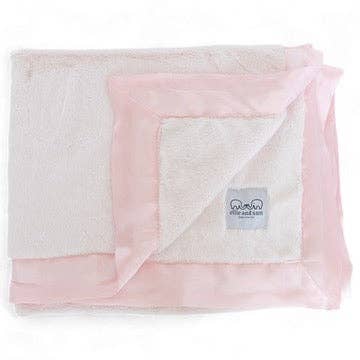 Pink Luxury Baby Blanket with Satin Trim in Luxe