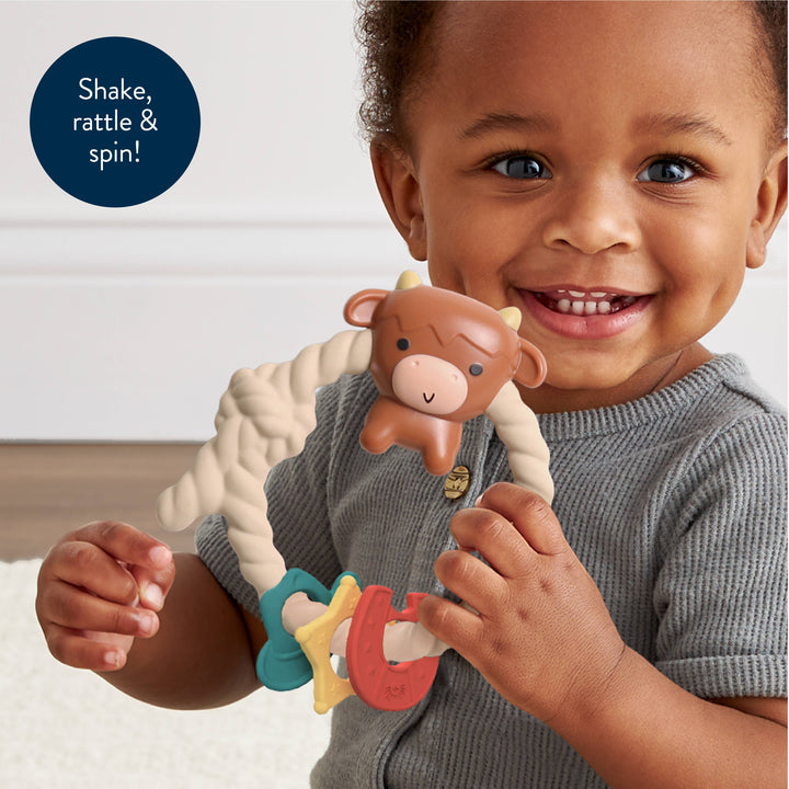 Silicone Teether Rattles: Highland Cow