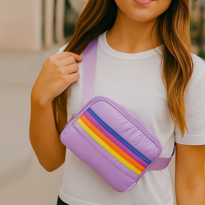 Purple Puffer Belt Bag