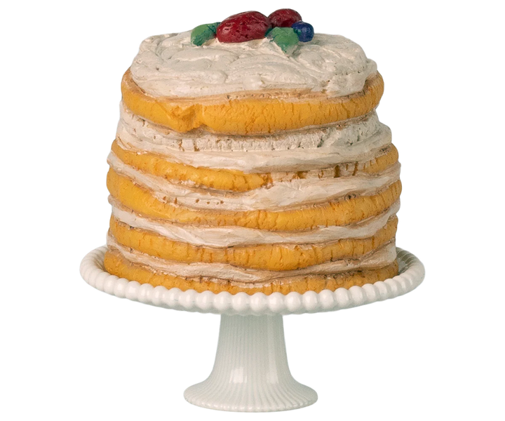 Party cake and cake stand, Mouse - Off White