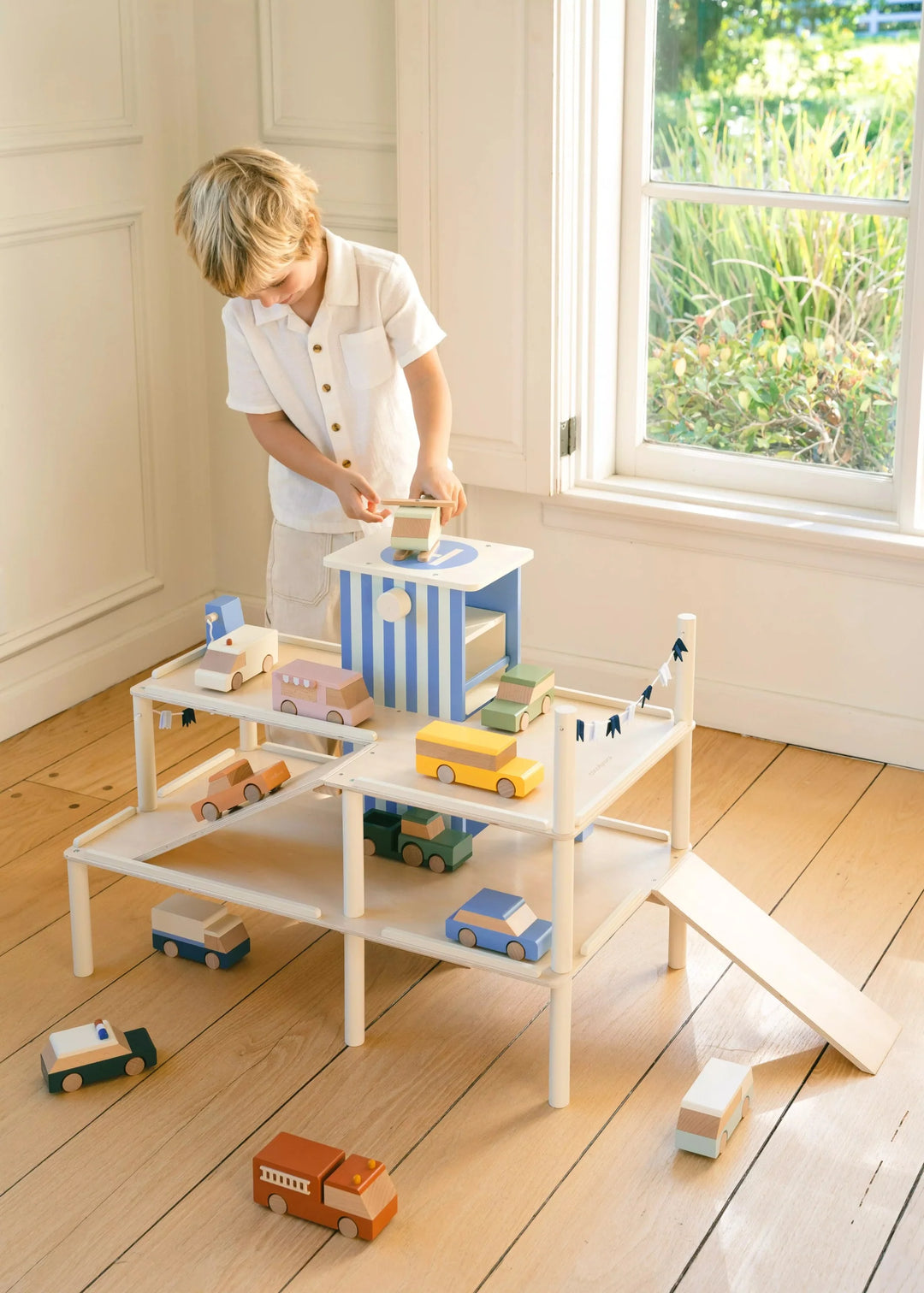 Wooden Parking Garage Playset