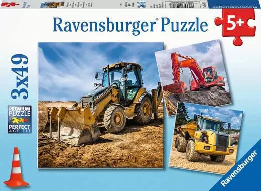Diggers at Work 3 x 49 Puzzle